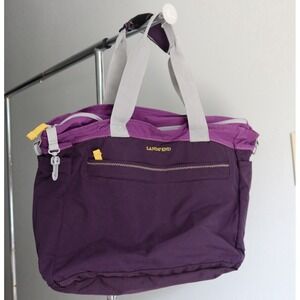 Lands' End Purple Canvas Computer Bag - Large Shoulder Bag‎ with Pockets